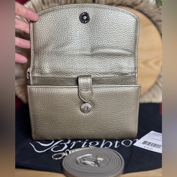 Brighton Leather Palm Springs Organizer Crossbody with Dustbag Retails $170, NWT - Picture 7 of 9